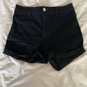 Black high waisted jean shorts
